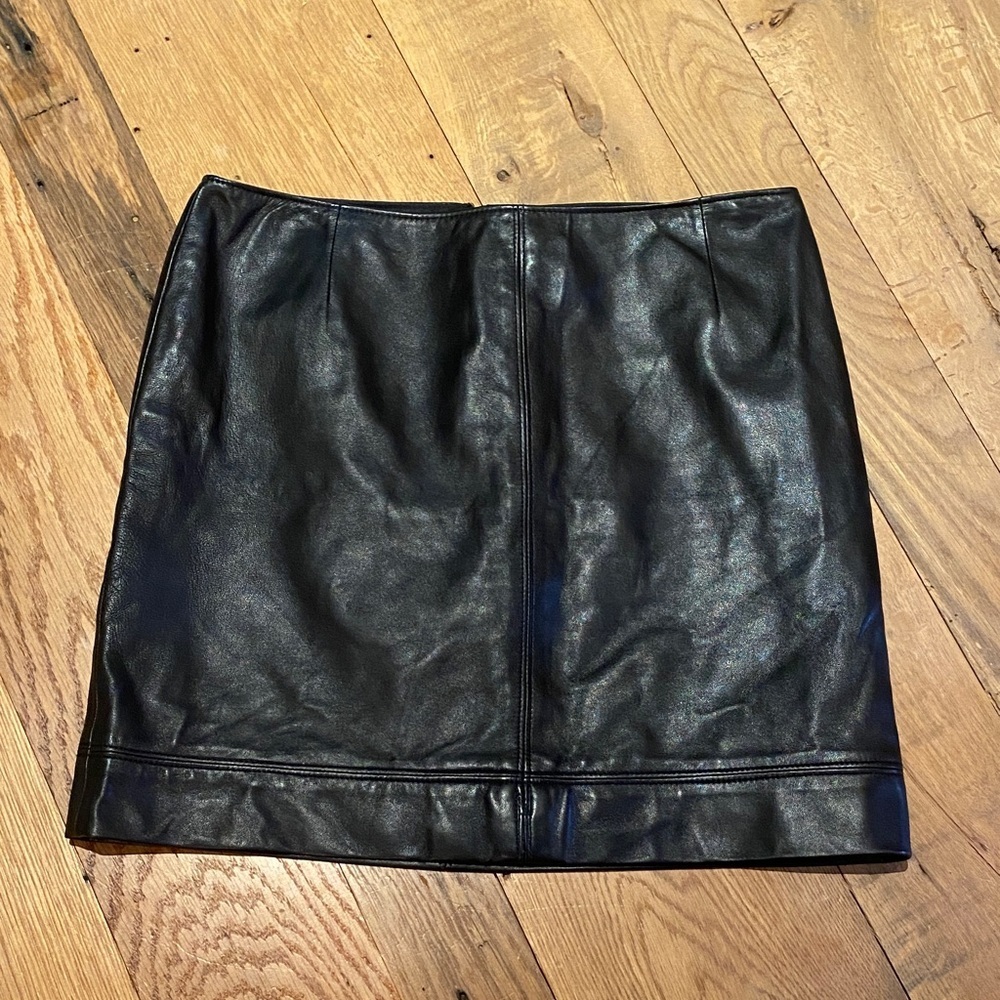 Carlisle Vtg Butter Soft Leather Fully Lined Mini Skirt Black Size 6